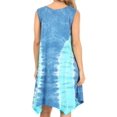 thumbnail image 2 of Sakkas Lunna Women's Casual Sleeveless Hi-low V-neck Knit Tie-dye Dress Cover-up - Blue/mint - S-M, 2 of 5