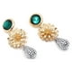 thumbnail image 3 of 1 par de pendientes de metal con forma de flor, colgantes exagerados, creativos, para mujer, dorados, 3 of 5