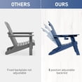 thumbnail image 5 of FUNBERRY Folding Adirondack Chair with Adjustable Backrest, HDPE All Weather Fire Pit Chairs with Cup Holder, 5 of 8