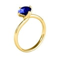 thumbnail image 4 of Mauli Jewels Gemstone Engagement Ring For Women 1.05 Carat 6MM Round Tanzanite Solitaire Ring For Womens In 18K Solid Rose White Yellow Gold, 4 of 5