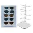 thumbnail image 4 of Eyeglass Rack for Showcasing 5 Pairs of Glasses, 5 Pair Display Stand for Displaying Sunglasses, Tabletop Retail Eyewear Storage Rack White, 4 of 9