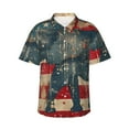 thumbnail image 1 of Balery Vintage American Flag Elephant Camisas hawaianas de manga corta para hombre, camisas playeras de corte holgado, camisas de vacaciones con botones,X-Large, 1 of 7