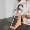 thumbnail image 3 of Triangle Sandwich Boxes Sandwich Packing Boxes for Wrapping 50Pcs Khaki Color, 3 of 5