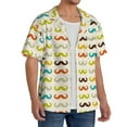 thumbnail image 2 of Goofa Colorful Mustache Printed Men's Casual Short-sleeved Shirt,Lightweight Breathable Button-down,Summer Casual men's top,Versatile Fashion shirt-Small, 2 of 7