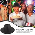 thumbnail image 3 of WEUVEB Men Black Tops Hat Creative Design Breathable Wide Brim Jazz Hat, 3 of 6