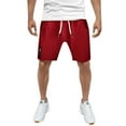 thumbnail image 4 of Caqnni Men’s Linen Shorts Casual Lightweight Drawstring Summer Beach Shorts(Red,3XL), 4 of 4