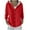 Red, variant on Cardigan Sweater for Women Long Sleeve Hooded Button Down Solid Knit Coat Black 2XL