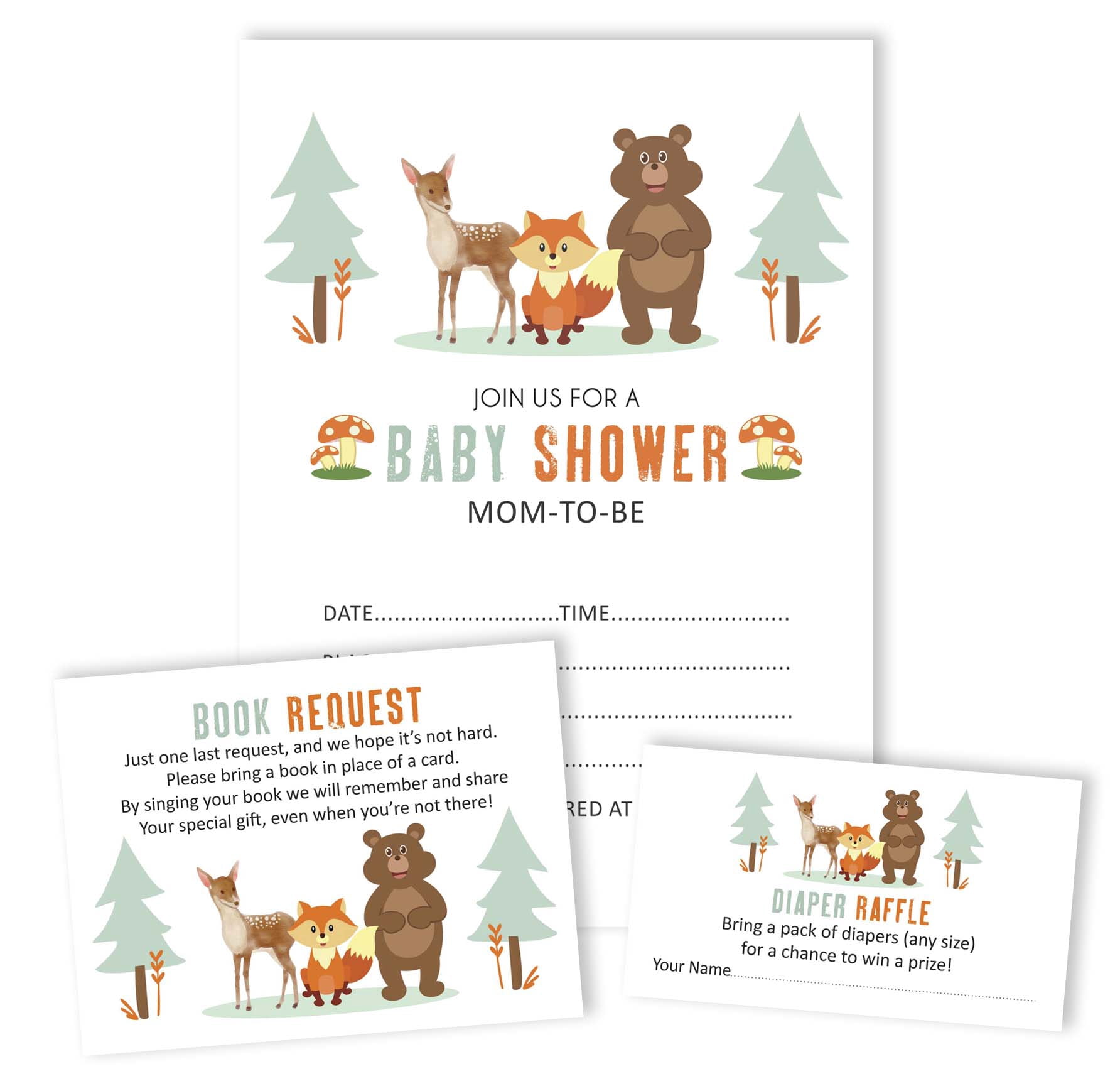 Inkdotpot Set Of 30Jungle Animals Baby Shower Invitations-Diaper Raffle Tickets And Baby Shower Book Request Cards Gender Neutral Invites Its A Boy Its A Girl