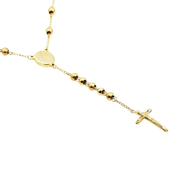 Mens Gold Plated Stainless Steel Rosary.