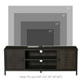 thumbnail image 3 of HOMCOM 60" TV Entertainment Center Cabinet w/ Shelves & Cable Holes, Dark Walnut, 3 of 9