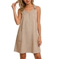 thumbnail image 2 of QSXADF Women's Summer Tank Sundress Mini Dress Fashion Casual Striped Graphic Round Neck Sleeveless Casual Regular Len Women's Dresses Vacation Dress, 2 of 5