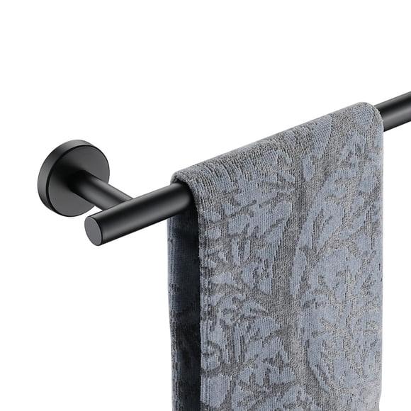 JQK Barre de Serviette de Bain Noire, 30 Pouces Acier Inoxydable 304 Épaissi 0.8mm Porte-Serviette Salle de Bain, Porte-Serviette Noir Mat Montage Mural, Longueur Totale 33 Pouces, TB110L30-PB