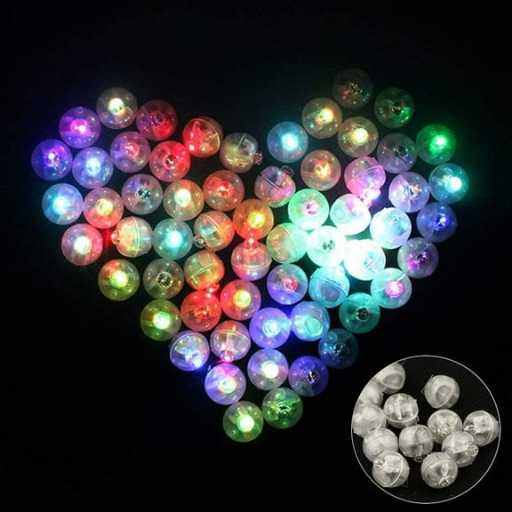 JUMRHFAN 100PCS/lot Mini Round LED Flash Balloon Lights, Multicolor Lanterns Light Ball Lamp, Long Standby Time Paper Balloon Light, Lighting Decoration for Christmas Halloween Party Wedding Festival