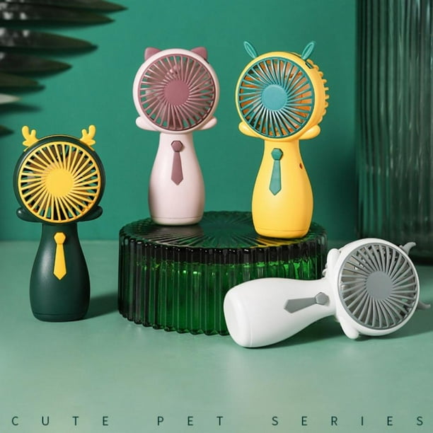 Cartoon Handheld Small Fan, USB Desk Fan with USB Rechargeable 3 Speeds