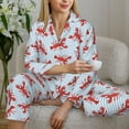 thumbnail image 6 of Picia Cartoon Lobsters 1 Pattern Women’s Long-Sleeve Sleepwear Set - Soft 2-Piece Loungewear with Pockets, Comfy PJs for Relaxing Nights-XX-Large, 6 of 7