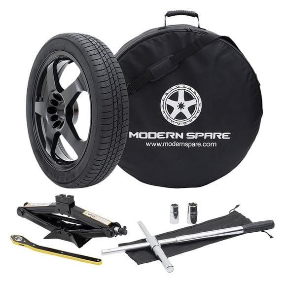 Complete Compact Spare Tire Kit w/ Carrying Case - Fits All 2015-2026 Mercedes GLC Models (All Except AMG) - Modern Spare