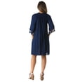 thumbnail image 3 of Riviera Sun Embroidered Casual Dress with Smocking Top (Navy / White / Yellow, Small), 3 of 4