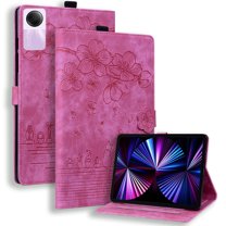 XYX Case for Xiaomi Redmi Pad SE 11.0 inch 2023 Released, Cherry Blossom Cat PU Leather Folio Stand Magnetic Shockproof Protective Cover (Rose)