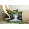 thumbnail image 2 of Ambesonne Nature Throw Pillow Cover 2 Pack, Trees Flowers Waterfall, 18", Green White, 2 of 5