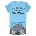 thumbnail image 1 of Liquidation! Uooqdmx T-Shirts Graphiques pour Femmes, Hauts Grande Taille pour Femmes, Hauts de Printemps pour Femmes 2025, Haut Décontracté à Col Rond Imprimé Lettre, Hauts Décontractés pour Femmes, Bleu Clair 3TG, 1 of 3