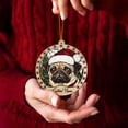 thumbnail image 3 of Customized Pug Stained Glass Sun Catcher, Pug Ornament, Pug Christmas Keepsake, Pug Christmas Hanging Decor. oULaYN (Pug 9), 3 of 5