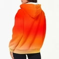 thumbnail image 3 of Scyoekwg Womens Jackets Zipper Drawstring Hooded Sweatshirts Jacket Hoodies Coats with Pocket Loose Outwear Long Sleeve Casual Gradient Color Outerwear (Orange,L), 3 of 6