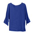 thumbnail image 1 of Blouses Jacquard en Coton et Lin à Manches 3/4 pour Femmes, 1 of 6