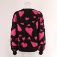 thumbnail image 4 of Wancir Women Heart Print Sweater Romantic Oversized Knitted Shirt Valentine's Day Love Graphic Long Sleeve Pullover Top, 4 of 9