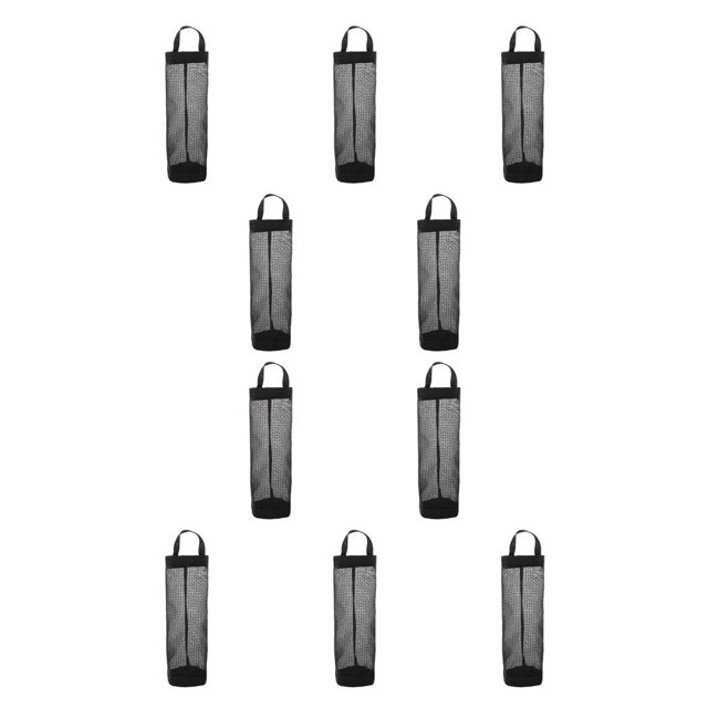 Ounissouiy Soporte para bolsa de comestibles 12L Gran capacidad Colgante de pared Dispensador de almacenamiento de basura Artículos diversos de nylon Negro 10piezas Ounissouiy CBP285013