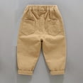 thumbnail image 4 of Kaemgyyd Toddler Boys Cargo Pants Casual Loose Elastic Waist Button Pant Cotton Cinch Bottom Trousers with Pockets 2-10 Years, 4 of 5