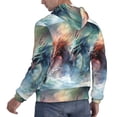 thumbnail image 6 of Kdxio Ink Style Wave Dragon Print Mens Casual Hooded Collar Drawstring Hoodies Pullover Sweatshirts Casual Long Sleeve Shirts-Medium, 6 of 7