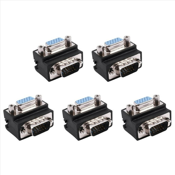5X 15-Pin VGA Male to Female M/F Right Angle Adapter,5 x VGA Male to Female Adapter