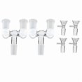 thumbnail image 1 of Glass Tube Adapter, 2 Pcs 14mm to Double 14mm Female Adapter with 4 Pcs 14mm Transparent Glass Funnel Adapter, 1 of 5