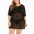thumbnail image 3 of NIEWTR Womens Summer Plus Size Beach Cover Up Skirt Loose Bikini Dress Bathing Suit Coverups for Vacation(Black,2XL), 3 of 8