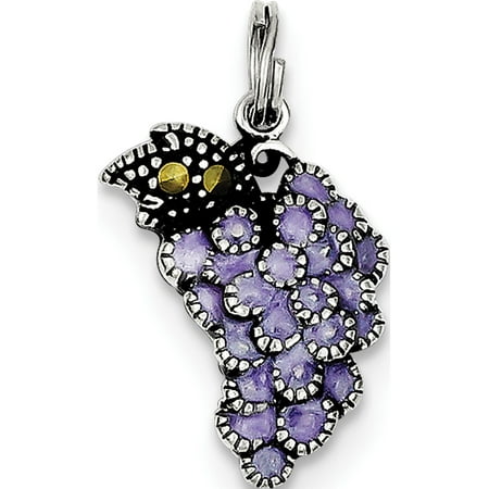 - Leslies Fine Jewelry Designer 925 Sterling Silver Enameled Purple Grape (12x17mm) Pendant Gift