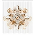 thumbnail image 3 of Ambesonne Fleur De Lis Shower Curtain, Retro Floral Swirls, 69"Wx84"L, Brown White, 3 of 3