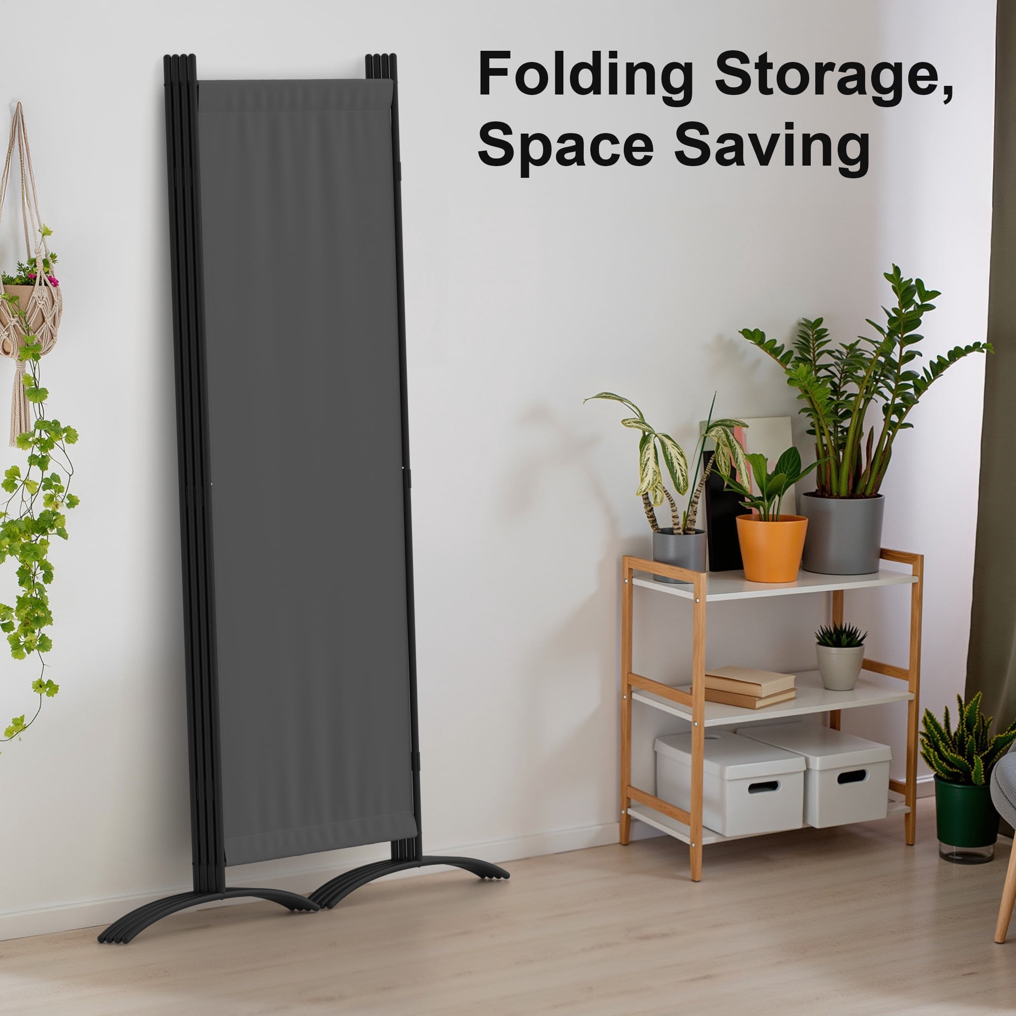 Room Divider 7FT Portable Room Dividers And Folding Privacy Screens, 89'' W Fabric Divider For Room Separation, 4 Panel Partition Room Dividers Freestanding Wall Divider Screen For Dorm Studio Office