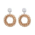 thumbnail image 4 of Pendientes Colgantes Ligeros Sonducket Hechos a Mano Aretes Tejidos Elegantes Champán Type2 NO2, 4 of 6