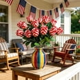 thumbnail image 6 of Miwamany 4th of July Patriotic Artificial Flowers Memorial Bouquet Fake Red Blue Cemetery Flowers for Grave 4th of July Memorial Day Independence Day Veterans Decoration, 6 of 6