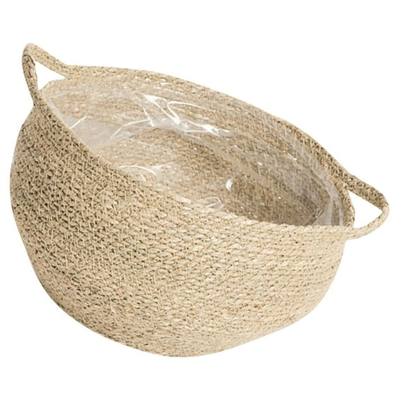 HOMEMAXS  Large Wicker Basket Woven with Handle Hanging Flower