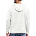 thumbnail image 4 of Men's Casual Jacquard Plaid Hooded Sweatshirt, Lightweight Pullover Shirt with Large Front Pockets, Long Sleeve Fall Spring Basic Layering Piece,White,2XL, 4 of 6