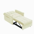 thumbnail image 5 of Newest Multi-Functional Sofa Bed Chair, Creamy White Convertible Recliner for Small Spaces, Adjustable Backrest, Compact Sleeper for Studio Apartments, 5 of 7
