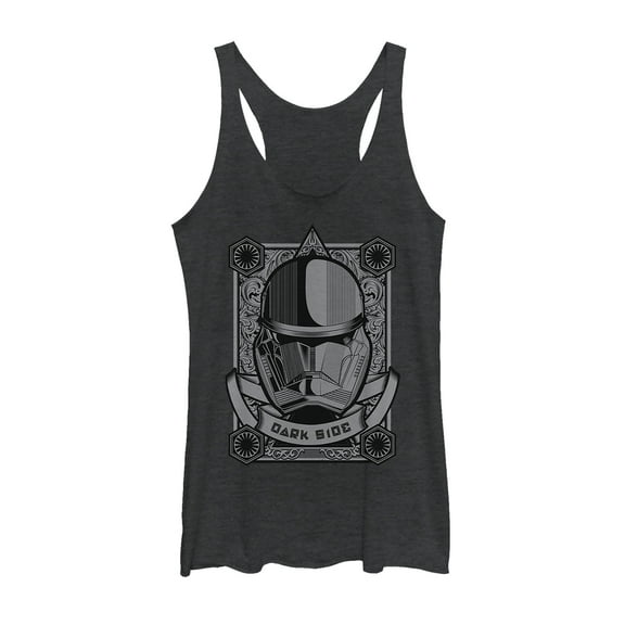 Women's Star Wars: The Rise of Skywalker Sith Trooper Playing Card Racerback Tank Top Black Heather X Small