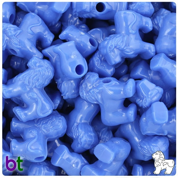 BeadTin Periwinkle Opaque 22mm Lion Pony Beads (24pcs)