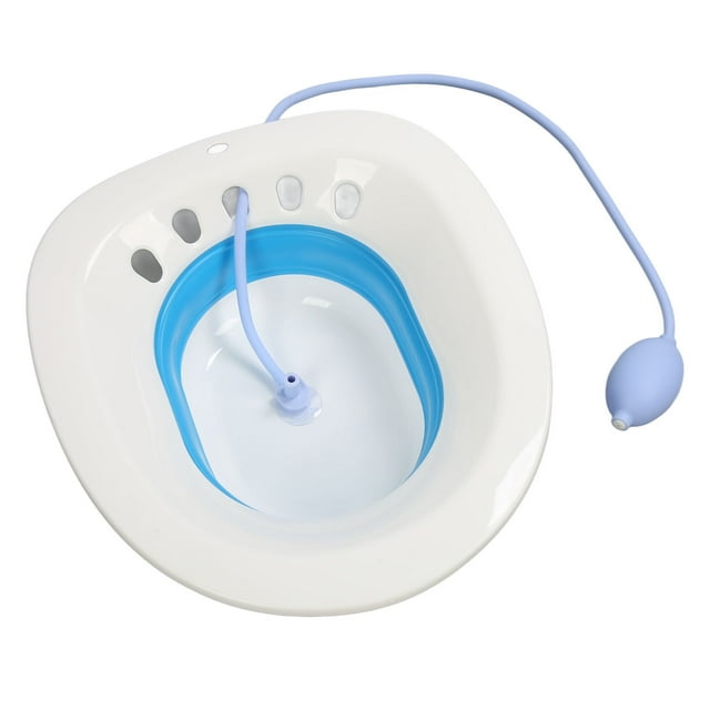 Portable Folding Sitz Bath For Hemorrhoids, Postpartum Care, Durable And Comfortable Materials, Simple To Use, Hygienic And Convenient With Flush Function
