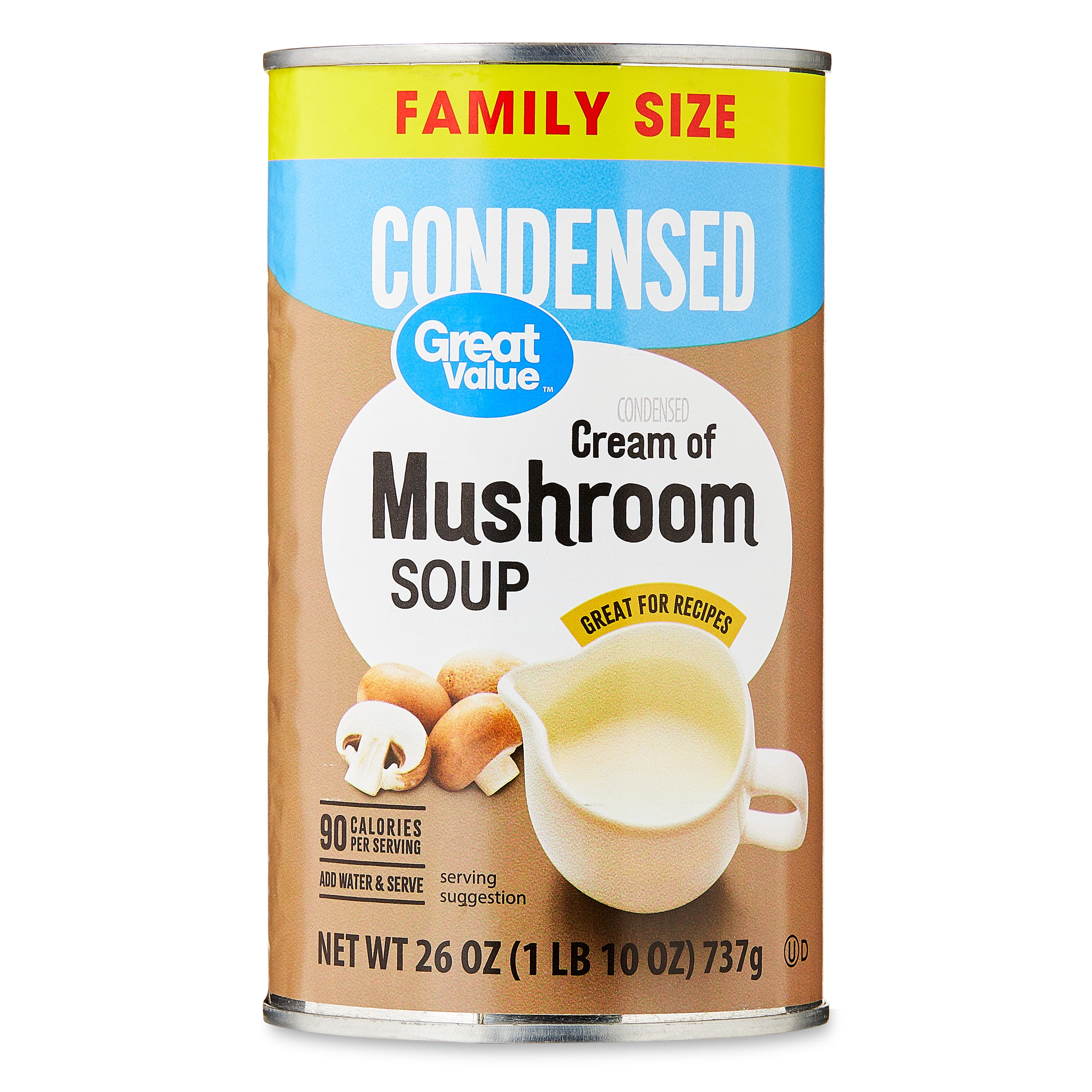 (8 pack) Great Value Cream of Mushroom Condensed Soup, Family Size, 26 oz