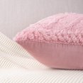 thumbnail image 4 of Juego de 2 fundas de almohada suaves y peludas de lana corta, 45x45cm, fundas de cojines con estampado cuadrado rosa, funda de almohada decorativa, 4 of 5