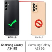 SaniMore for Samsung Galaxy A34 5G Case, Anti-Fall Shock Absorption Rugged PC Backplane Cover with Metal Folding Ring Bracket Military Grade Shockproof Protective Shell for Samsung A34 5G, Red