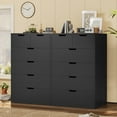 thumbnail image 3 of Tall Dresser with 6 Drawers Dresser for Bedroom, Modern Wood Chest of Drawers 6 Drawer Dresser with Large Capacity for Living,Room Closet, Hallway, Entryway,Black, 3 of 8