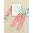 thumbnail image 4 of Toddler Baby Girl Clothes Infant Fall Long Sleeve Rainbow Print Sweatshirt Sweater Top + Casual Pants Set, 4 of 9